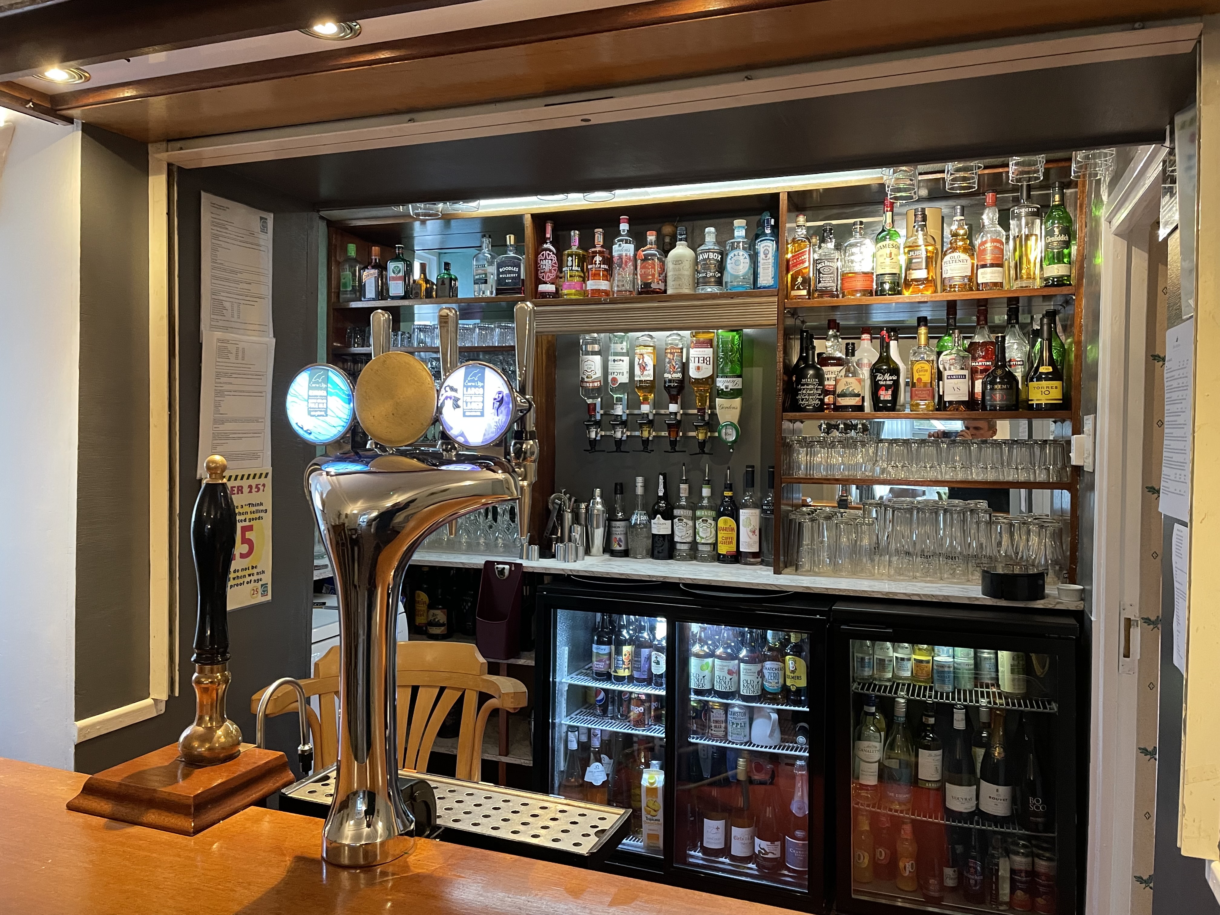 Bryn Noddfa - the bar when fully stocked