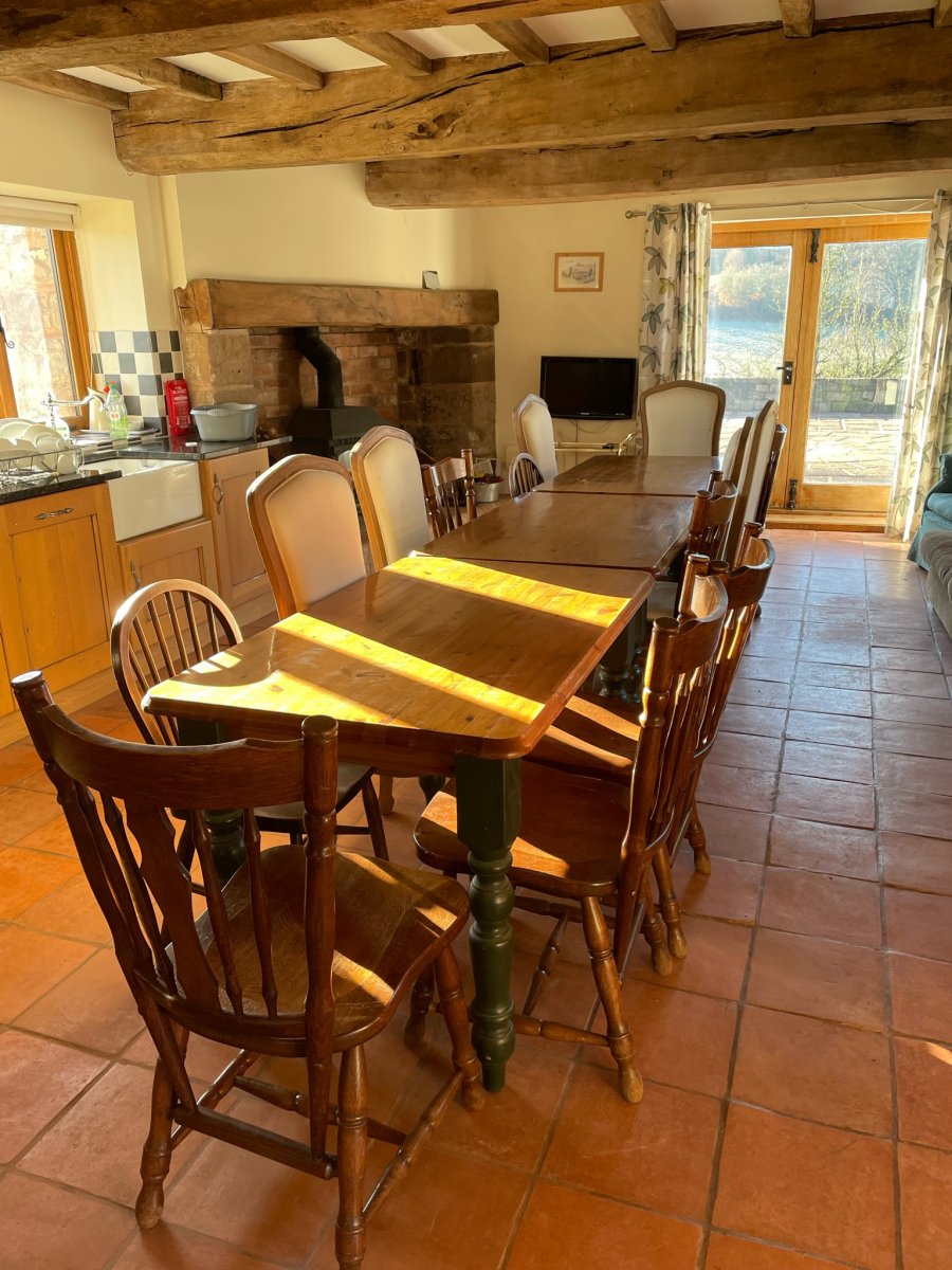 Dining table seating 14 in the kitchen at Lower Elmores End